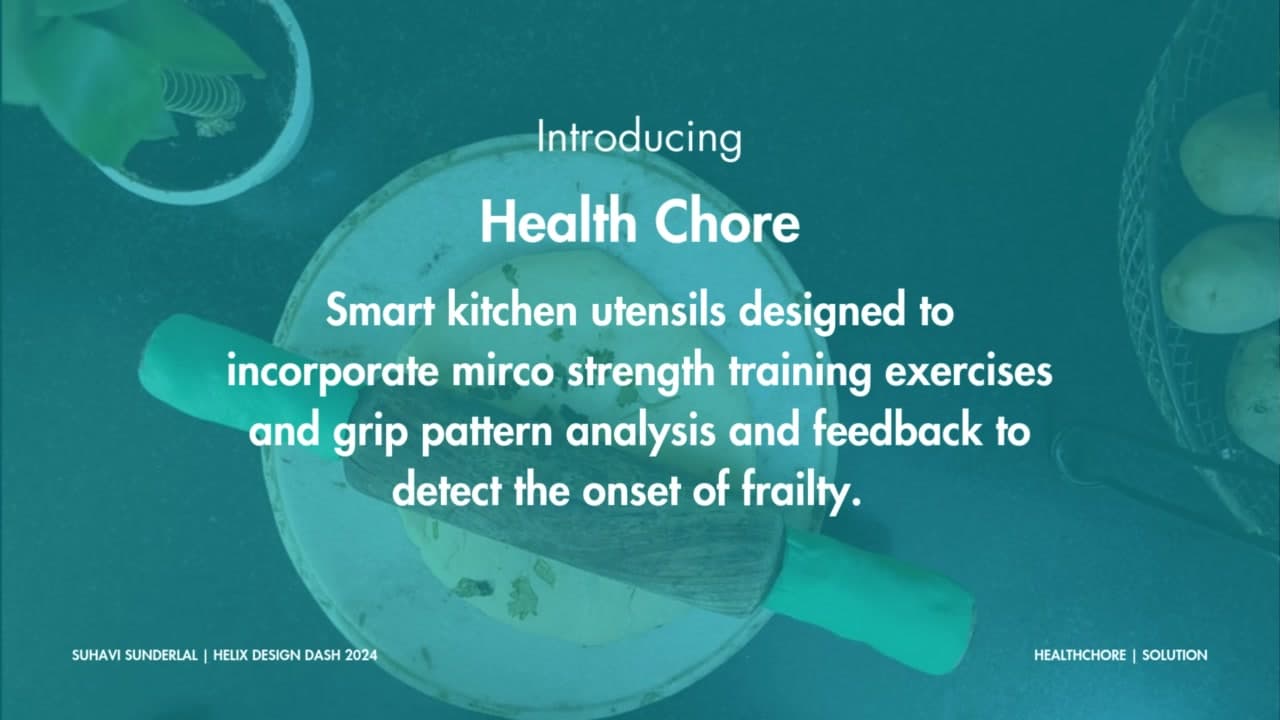 Health Chore concept slide from Suhavi’s Helix Design Dash presentation